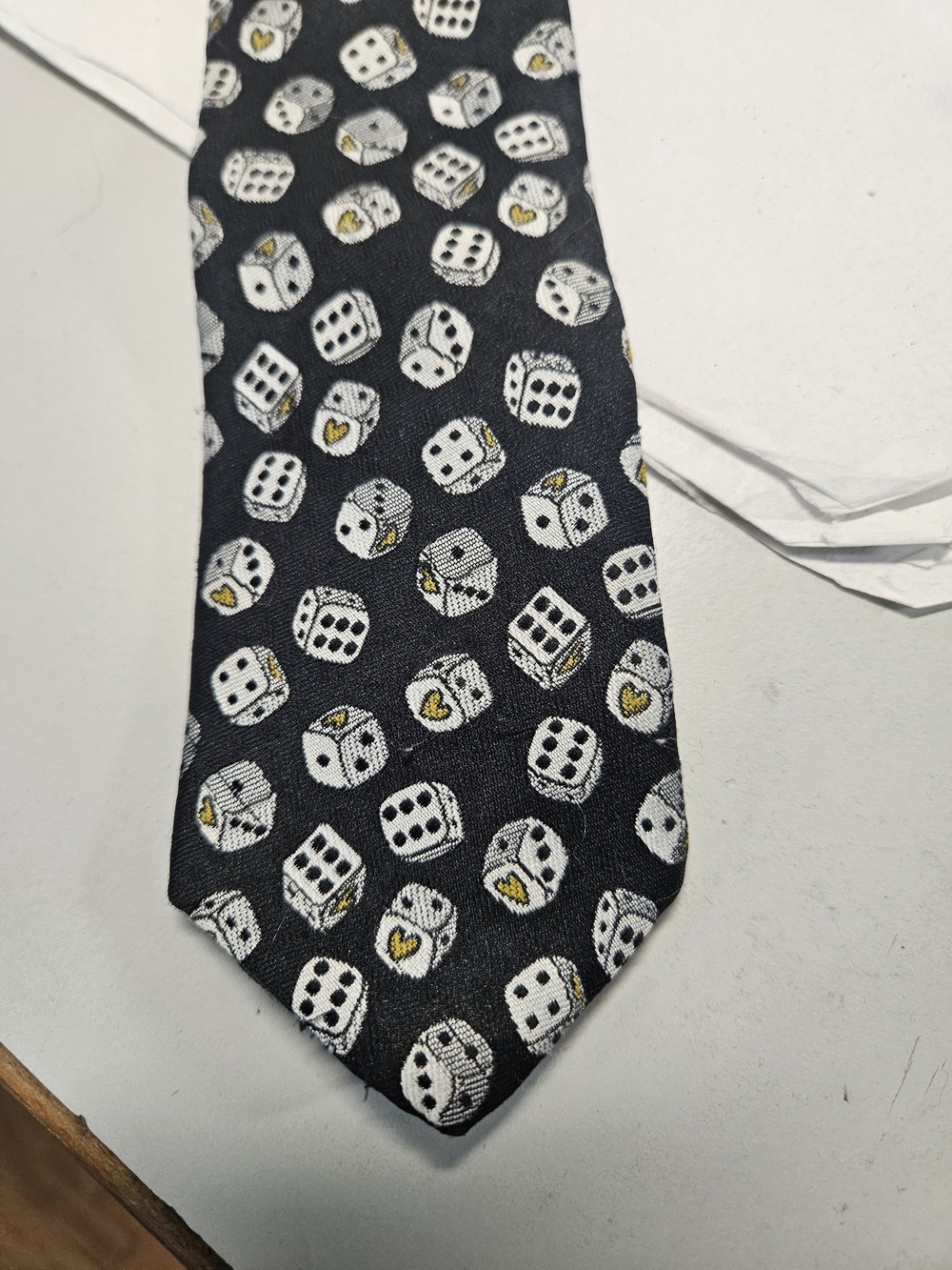 Vintage Bugle Boy Dice Design Tie Necktie
